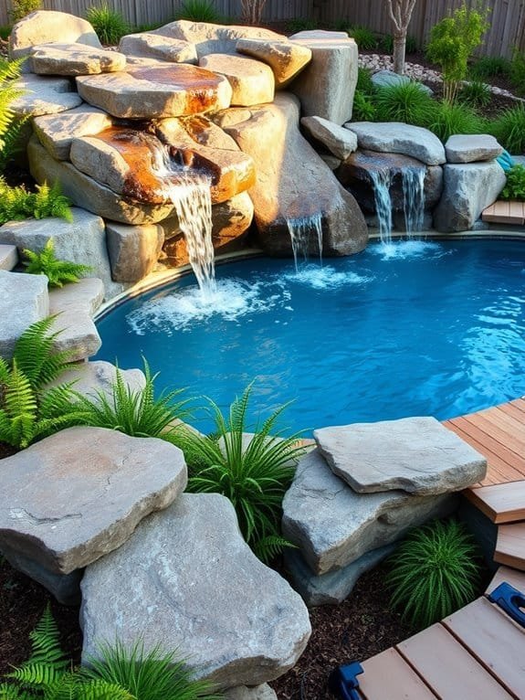 serene cascading water feature