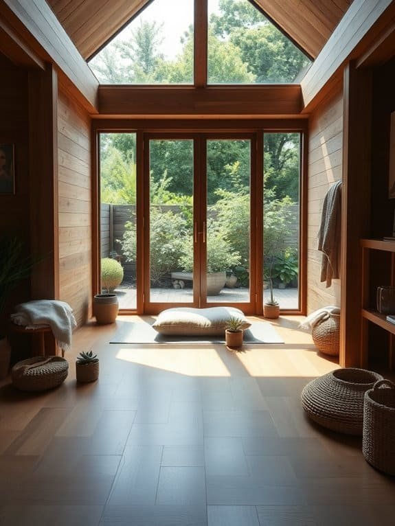 serene uncluttered meditation area