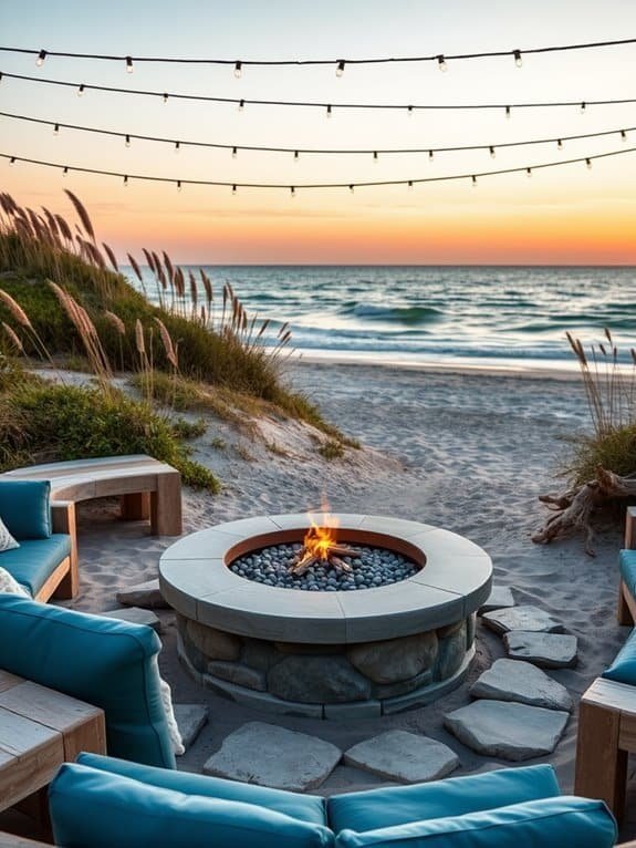 set up outdoor firepit