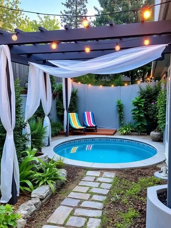 shaded area around pool