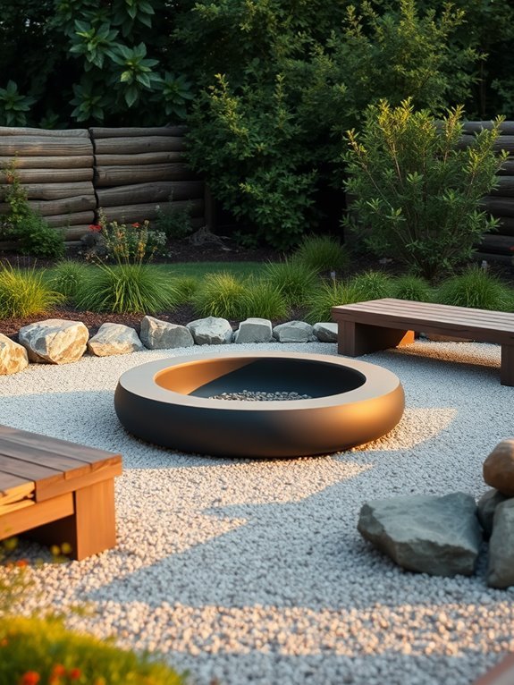 sleek contemporary outdoor fireplace