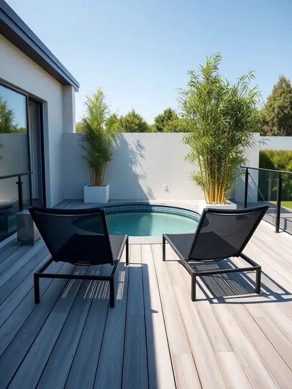 sleek contemporary outdoor space