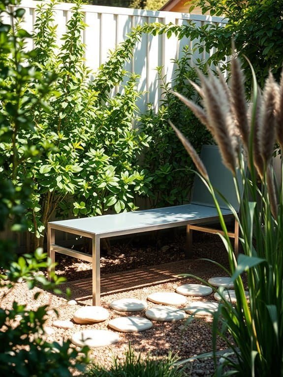 sleek metal seating design