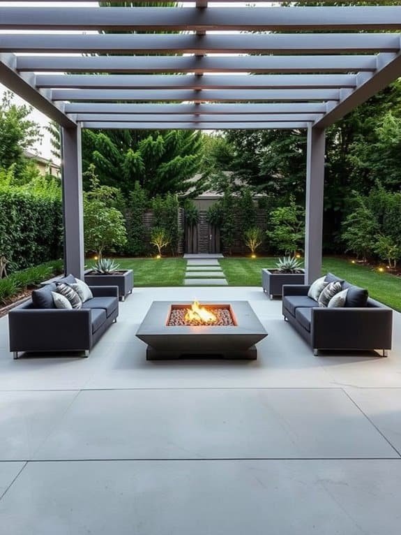 sleek outdoor relaxation space