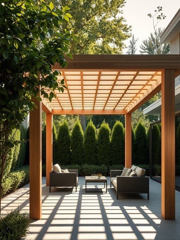 sleek outdoor wooden structure