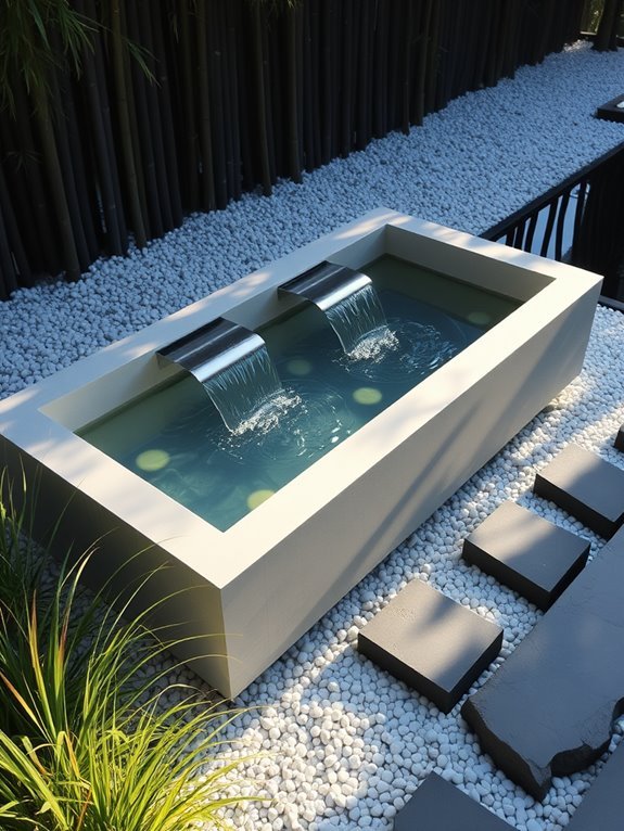 sleek simple water features