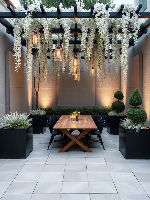 sophisticated dining atmosphere created