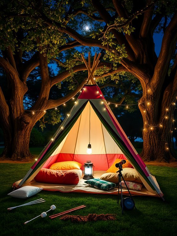 stargazing while camping outdoors