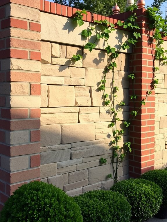 stone and brick mixture