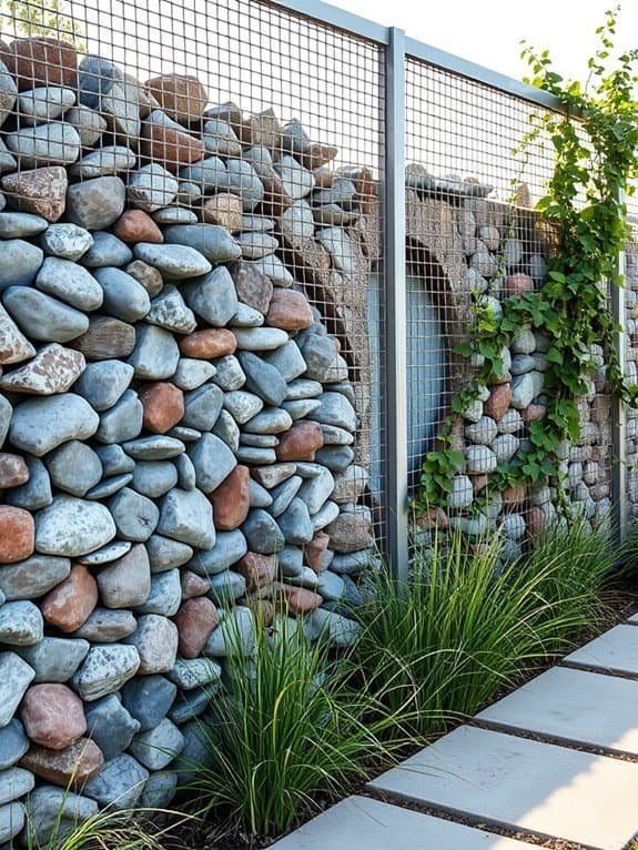 stone filled wire mesh fences