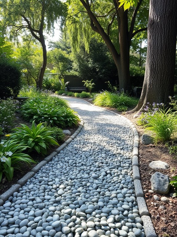 stone walkway through nature