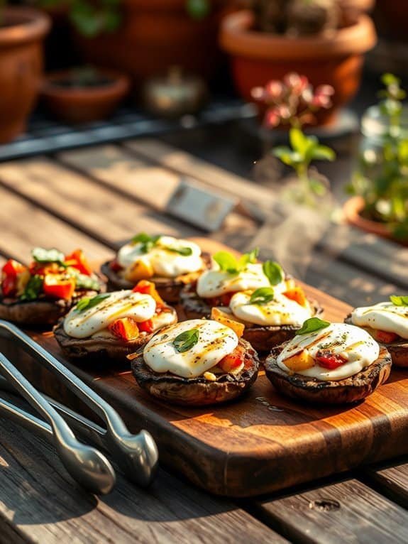 stuffed mushrooms with veggies