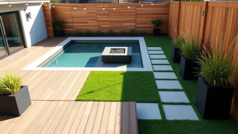 stylish backyard rectangle designs