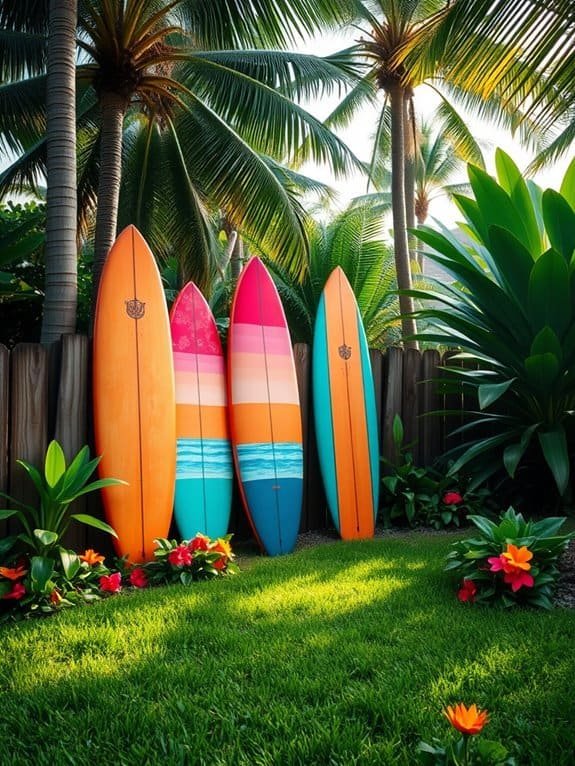 surfboard themed wall decoration