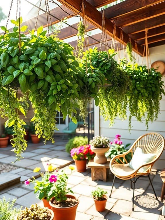 suspended indoor plant garden