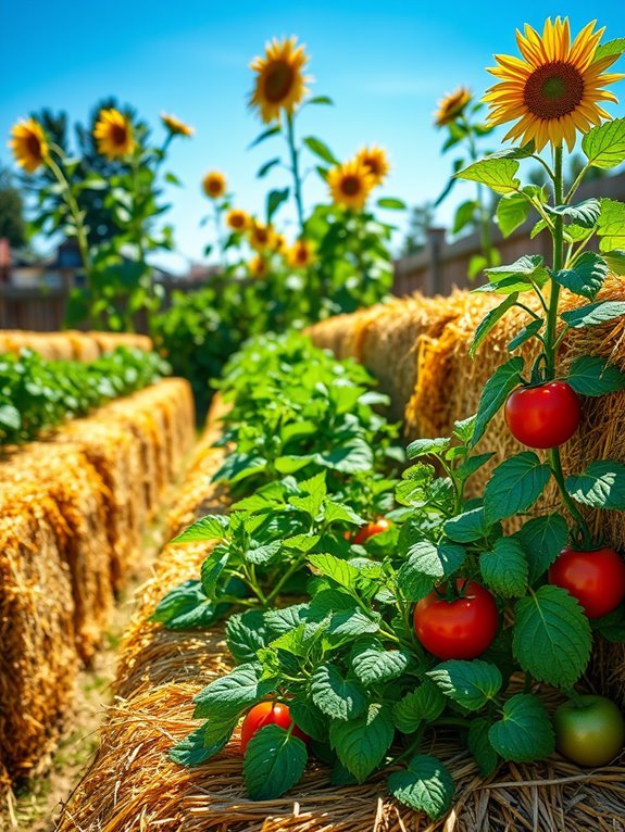 sustainable gardening using straw