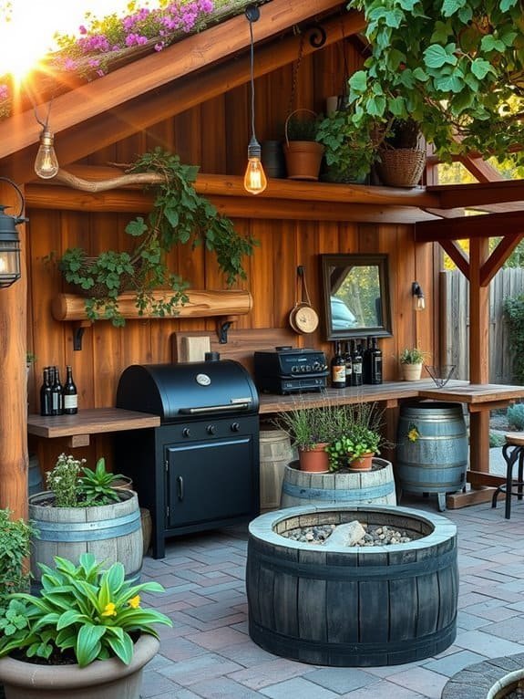 sustainable outdoor grilling area