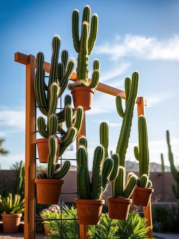 tall cactus exhibition setups