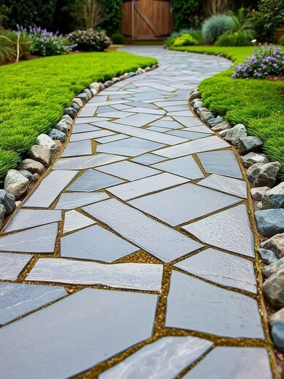 textured stone pathways outdoors