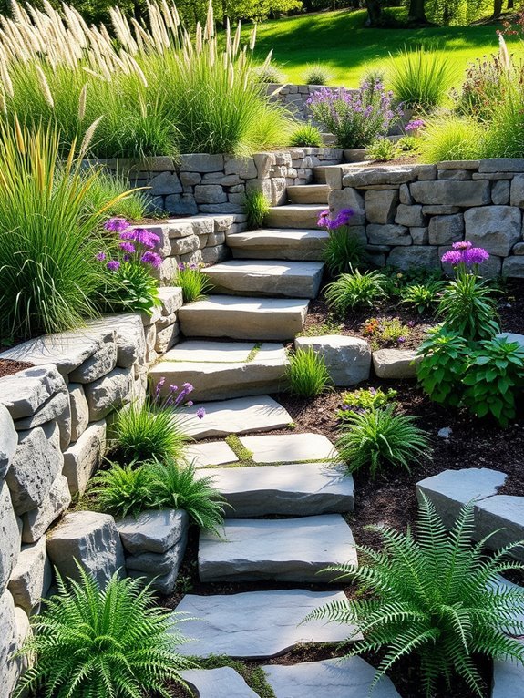 tiered landscaping with walls
