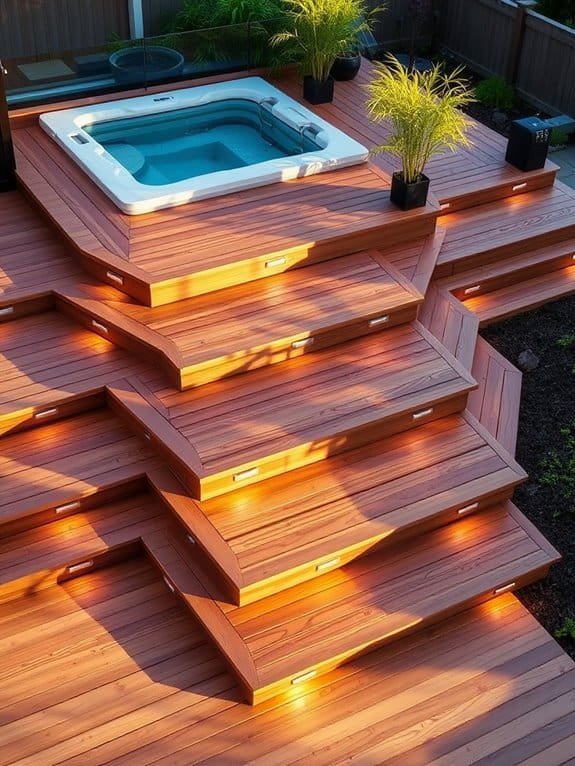 tiered outdoor living space