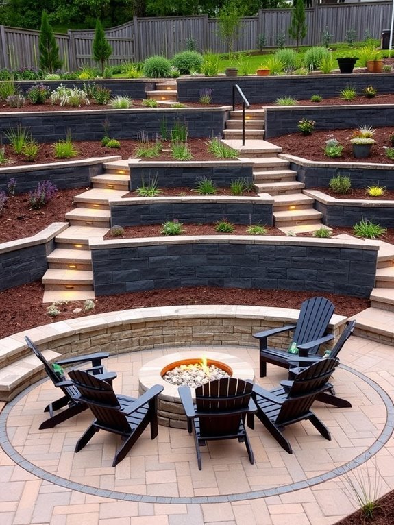 tiered outdoor living spaces