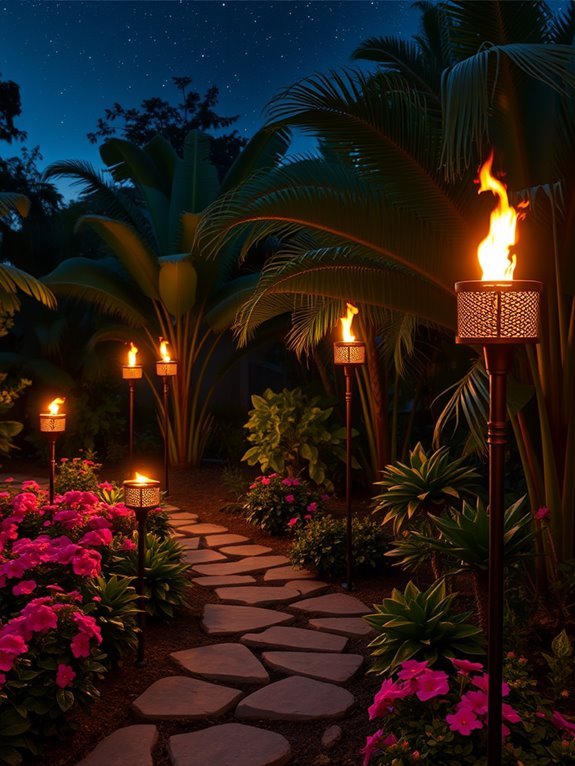 tiki torches create atmosphere