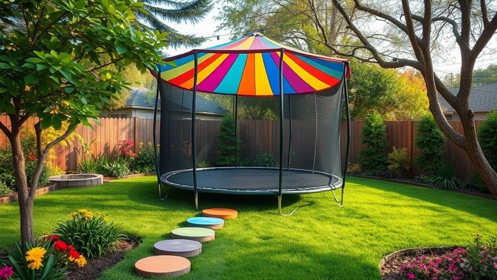 trampoline fun backyard ideas