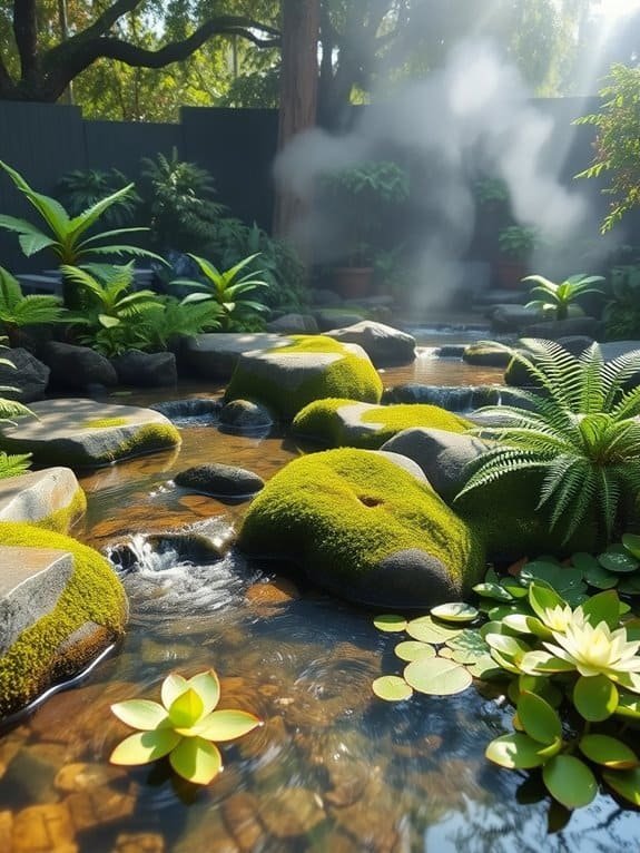 tranquil flowing water feature