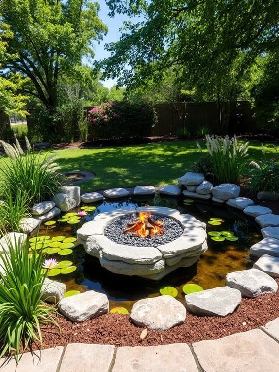 tranquil sunken fire pit