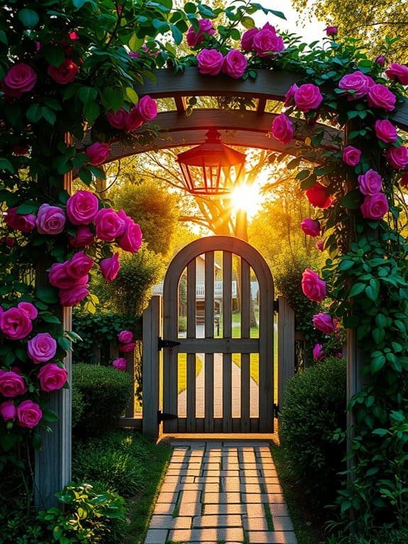 trellis accented garden gate