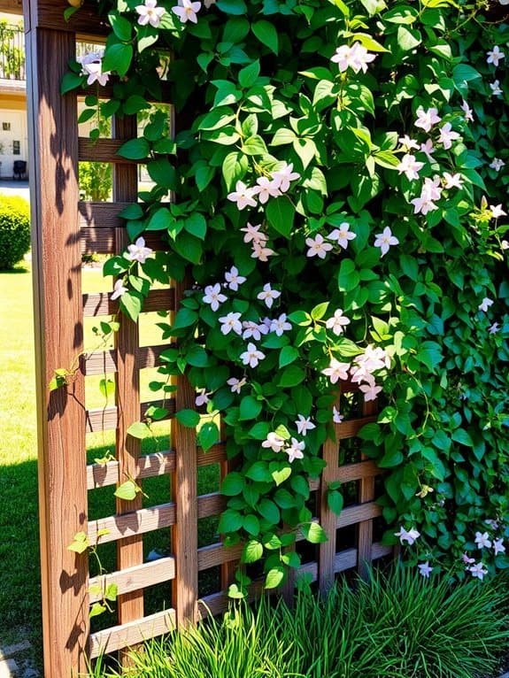 trellis supported vertical garden