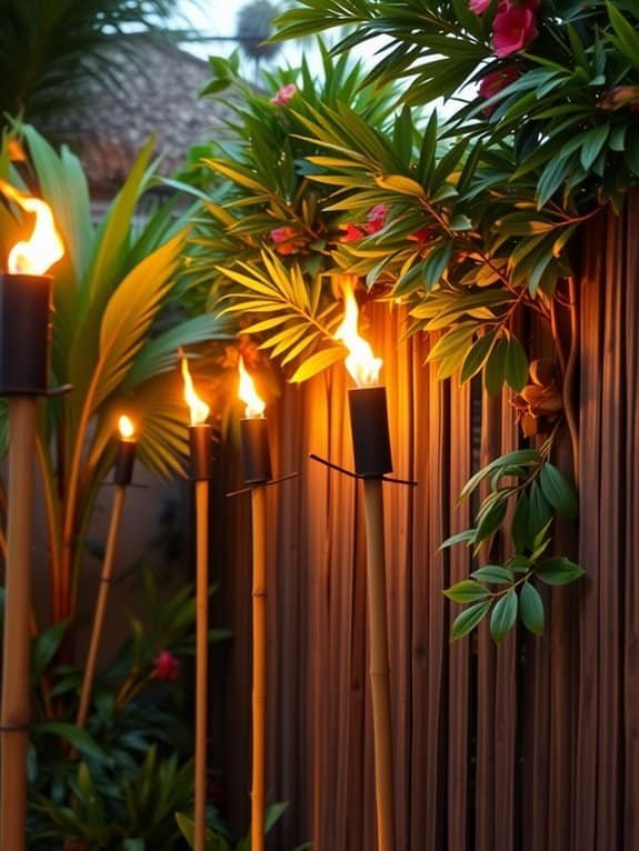 tropical ambiance with torches