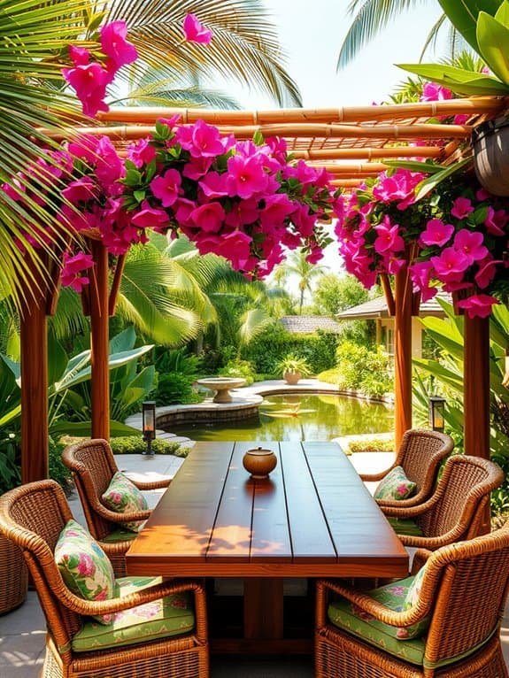 tropical inspired dining environments