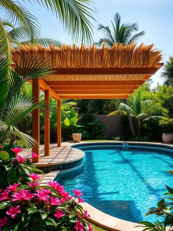 tropical island thatched roofing