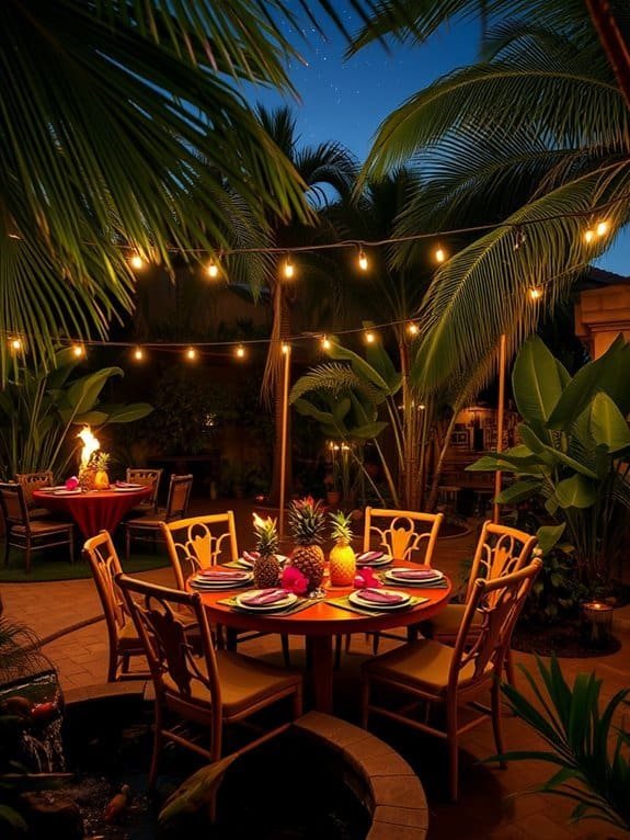 tropical themed celebration event