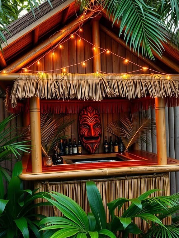tropical themed decorative accents