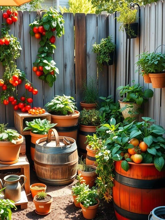 variety of container plants
