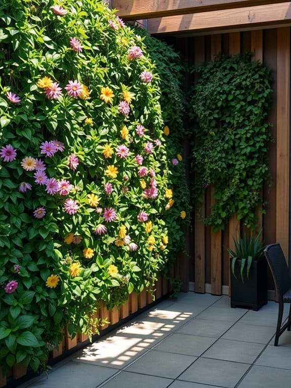 vertical plant wall setup