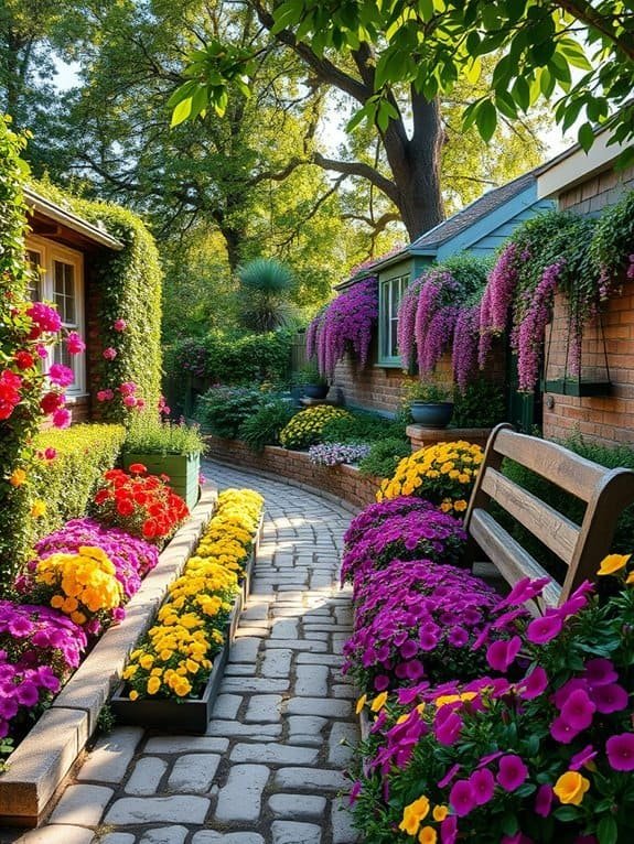 vibrant blooming garden displays