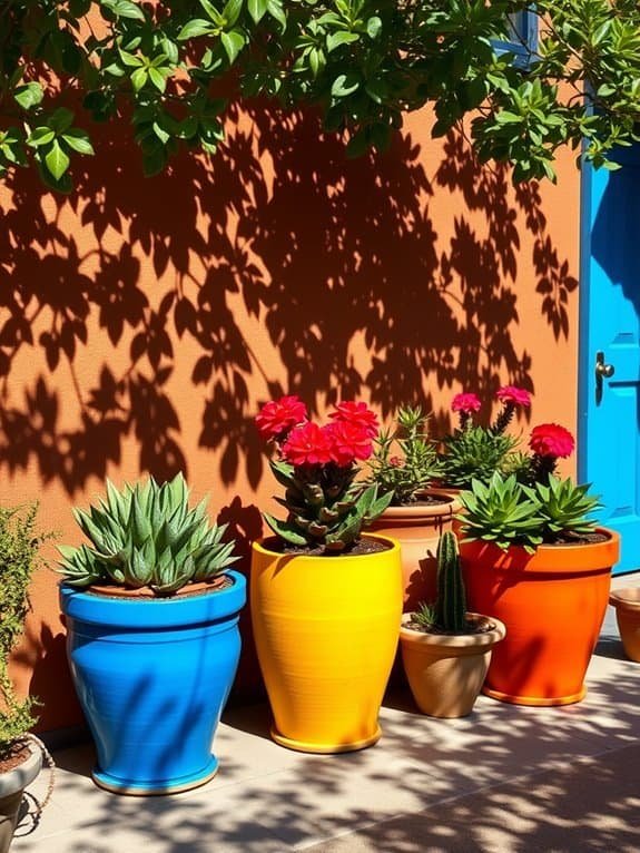 vibrant decorative plant containers