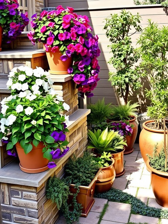 vibrant diverse potted plants