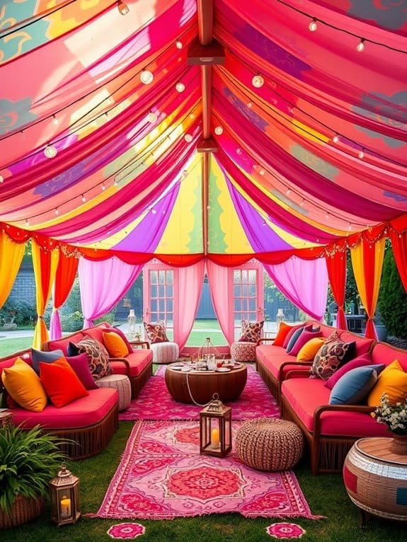 vibrant event tent decoration