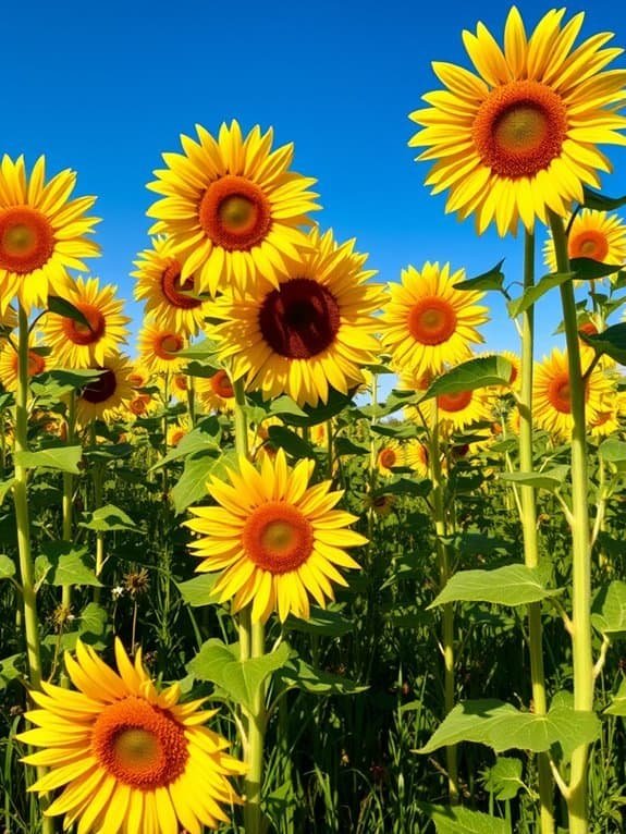 vibrant field of sunflowers