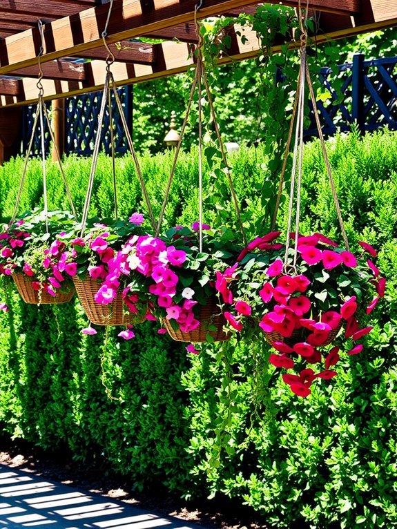 vibrant floral hanging arrangements