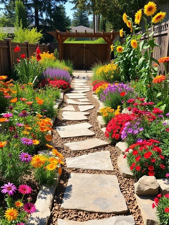 vibrant flower garden display