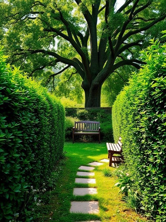 vibrant foliage and shrubs