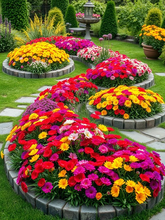 vibrant garden flower displays