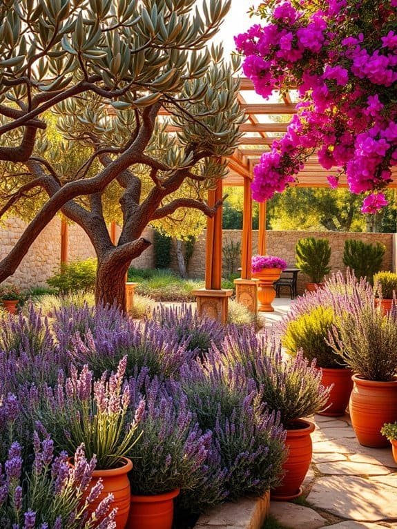 vibrant mediterranean flora display