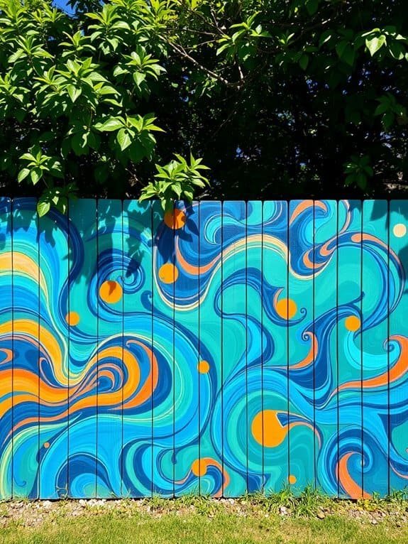 vibrant outdoor fence artwork